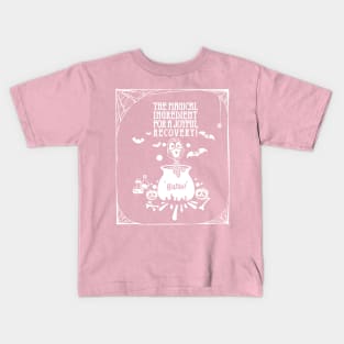 breast cancer Awareness pink ribbon Humor the magical ingredient for a joyful recovery Halloween Kids T-Shirt